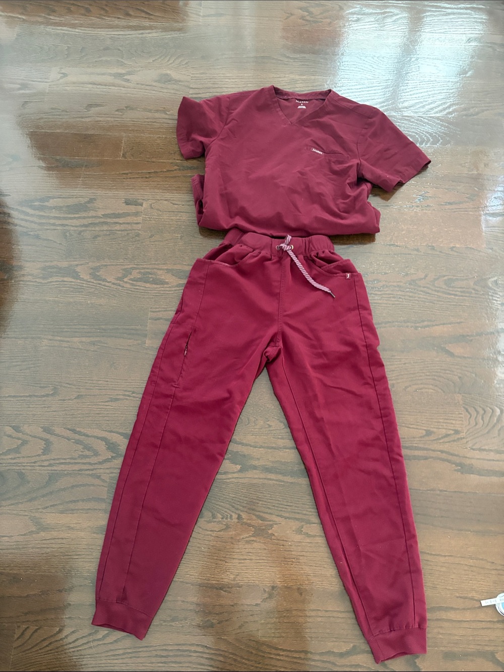Jaanuu mens Maroon scrubs  Joggers and Top Set